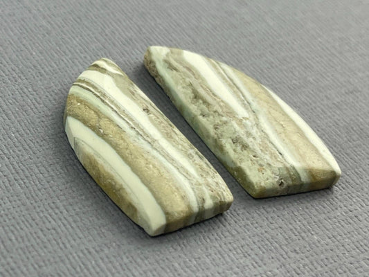Saturn Chalcedony Cabochon Pair | Natural Loose Gemstone | CA321 - Gem Enthusiast