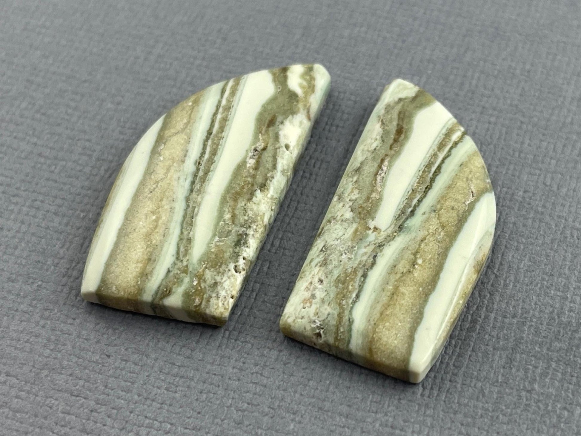 Saturn Chalcedony Cabochon Pair | Natural Loose Gemstone | CA321 - Gem Enthusiast