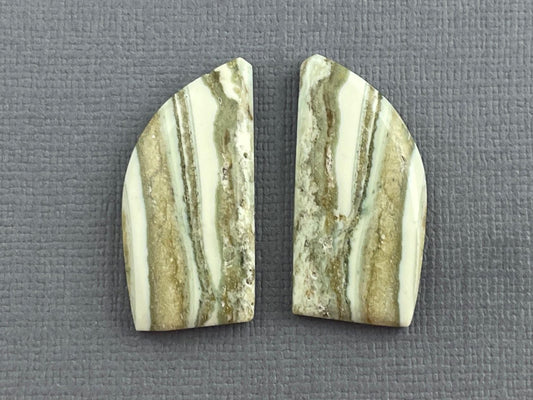 Saturn Chalcedony Cabochon Pair | Natural Loose Gemstone | CA321 - Gem Enthusiast