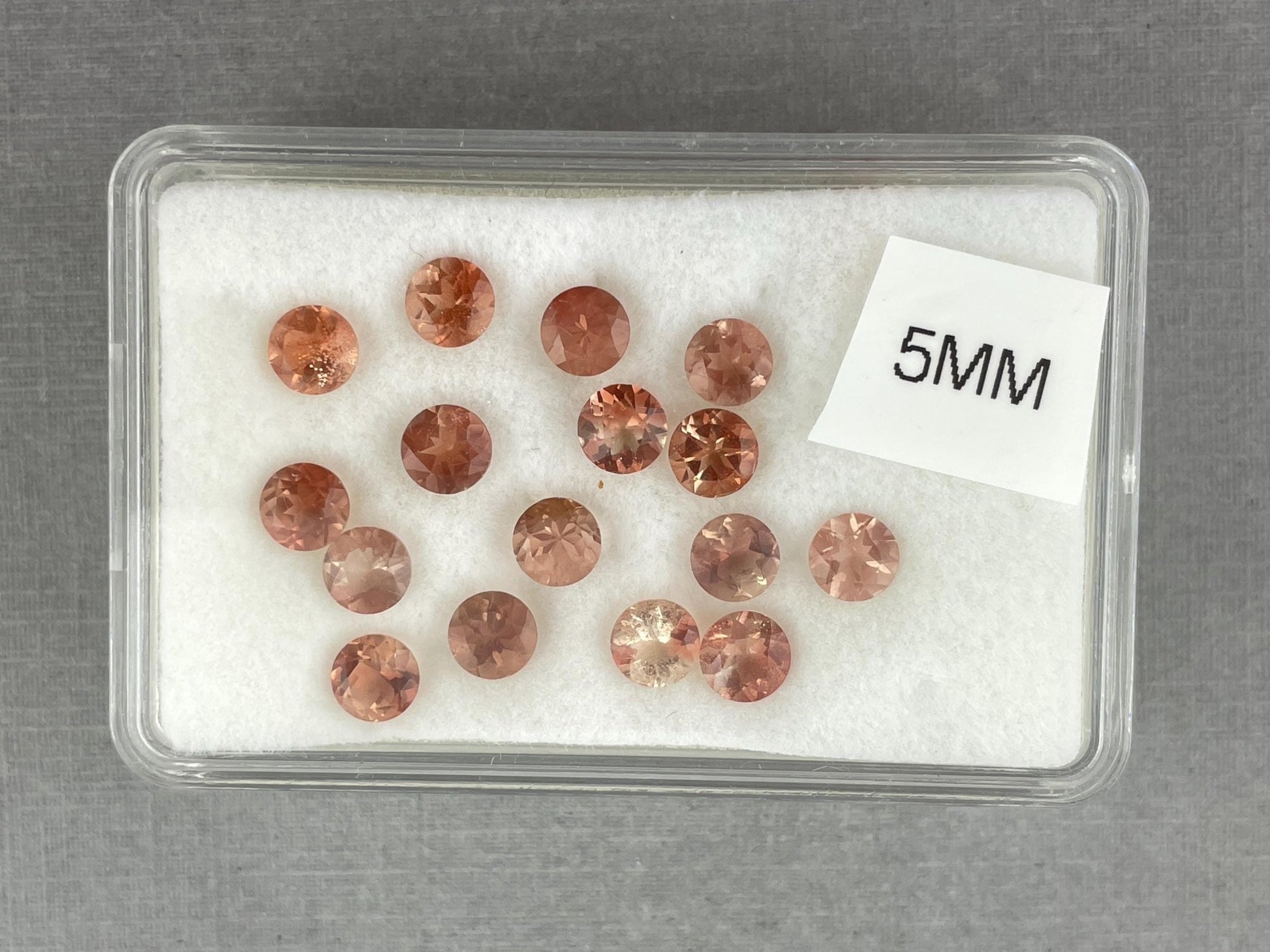 Select a Stone - Oregon Sunstones Faceted Round Gemstones | 5mm - Oregon Sunstone - Gem Enthusiast