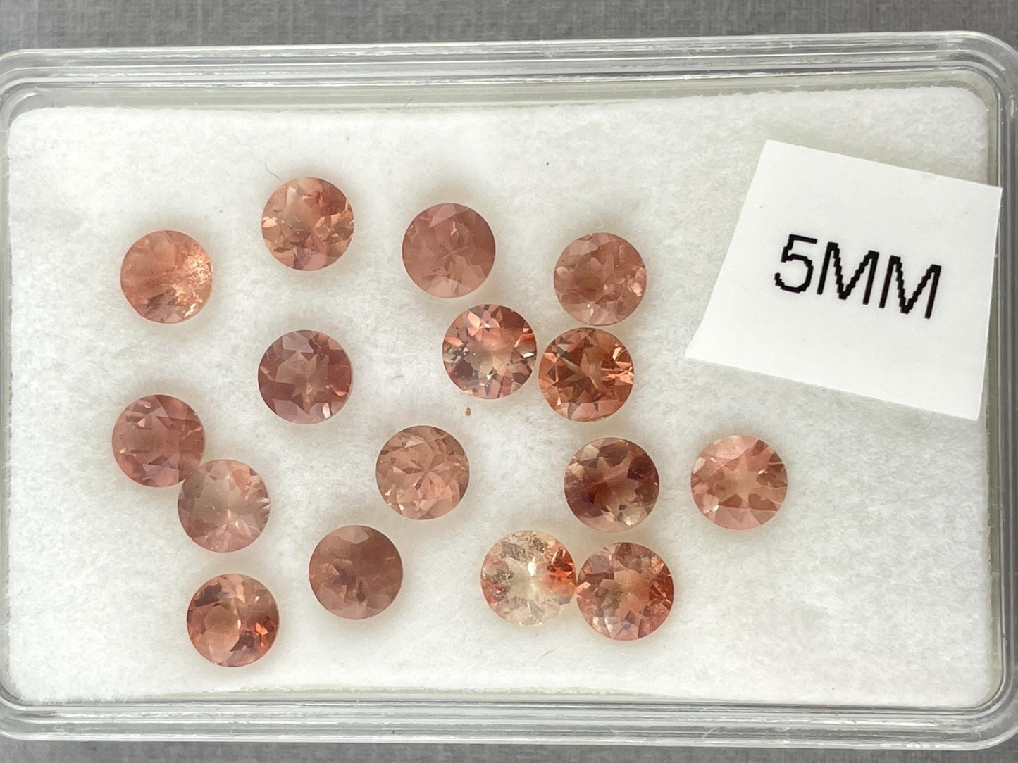 Select a Stone - Oregon Sunstones Faceted Round Gemstones | 5mm - Oregon Sunstone - Gem Enthusiast