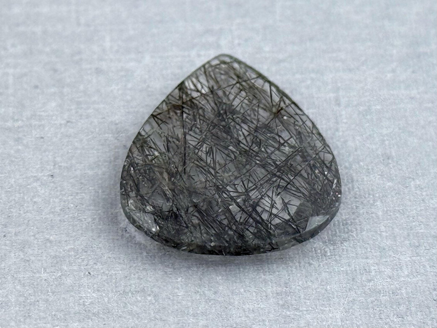 Tourmalinated Quartz Pear | Natural Gemstone | QT115 - Gem Enthusiast