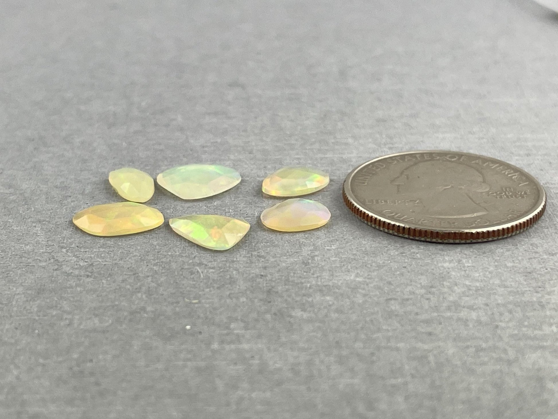 Yellow Ethiopian Opals with Fire | Rose Cut Gemstone Lot | 3.44 carats | OP480 - Opal - Gem Enthusiast