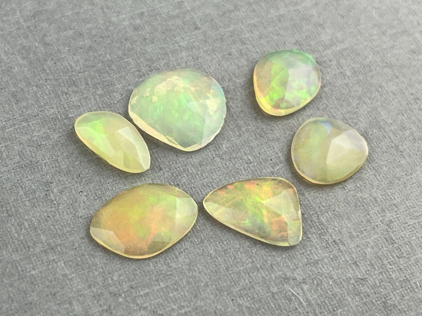 Yellow Ethiopian Opals with Fire | Rose Cut Gemstone Lot | 3.44 carats | OP480 - Opal - Gem Enthusiast