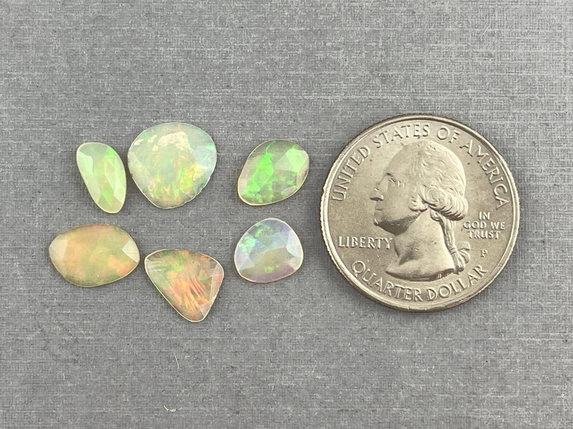 Yellow Ethiopian Opals with Fire | Rose Cut Gemstone Lot | 3.44 carats | OP480 - Opal - Gem Enthusiast