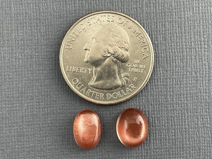 10x7 or 10x8 Oregon Sunstones Oval Cabochon with Schiller | Per Stone - Oregon Sunstone - Gem Enthusiast