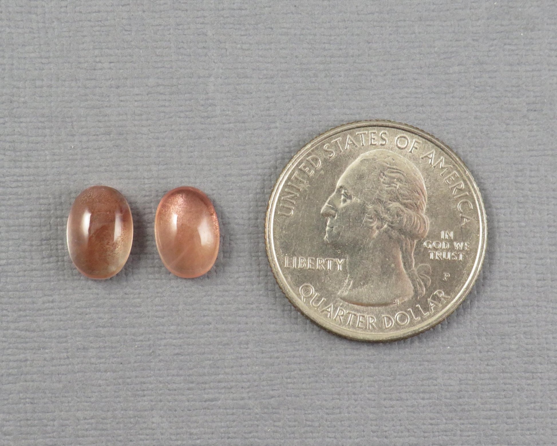 10x7 Oregon Sunstones Oval Cabochon Pair | Schiller | OSC351 - Gem Enthusiast