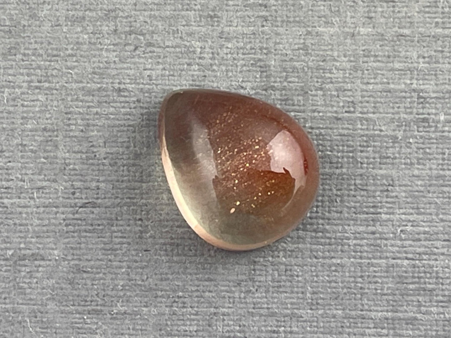10x8 Oregon Sunstones Pear Cabochon | Beautiful Schiller | 3 carats | OSC293 - Oregon Sunstone - Gem Enthusiast