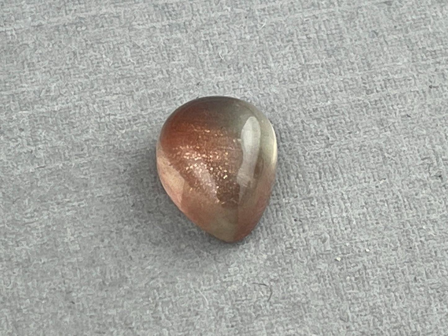 10x8 Oregon Sunstones Pear Cabochon | Beautiful Schiller | 3 carats | OSC293 - Oregon Sunstone - Gem Enthusiast