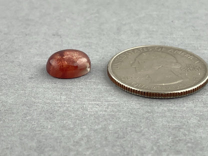 11x9 Red Oregon Sunstone Oval Cabochon | Schiller | 4 carats | OSC286 - Oregon Sunstone - Gem Enthusiast