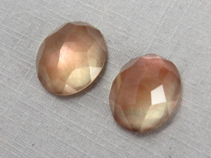 12x10 Oregon Sunstone Pair with Schiller | Oval Rose Cut Cabochons | 9 carats | USA | OSR129 - Gem Enthusiast