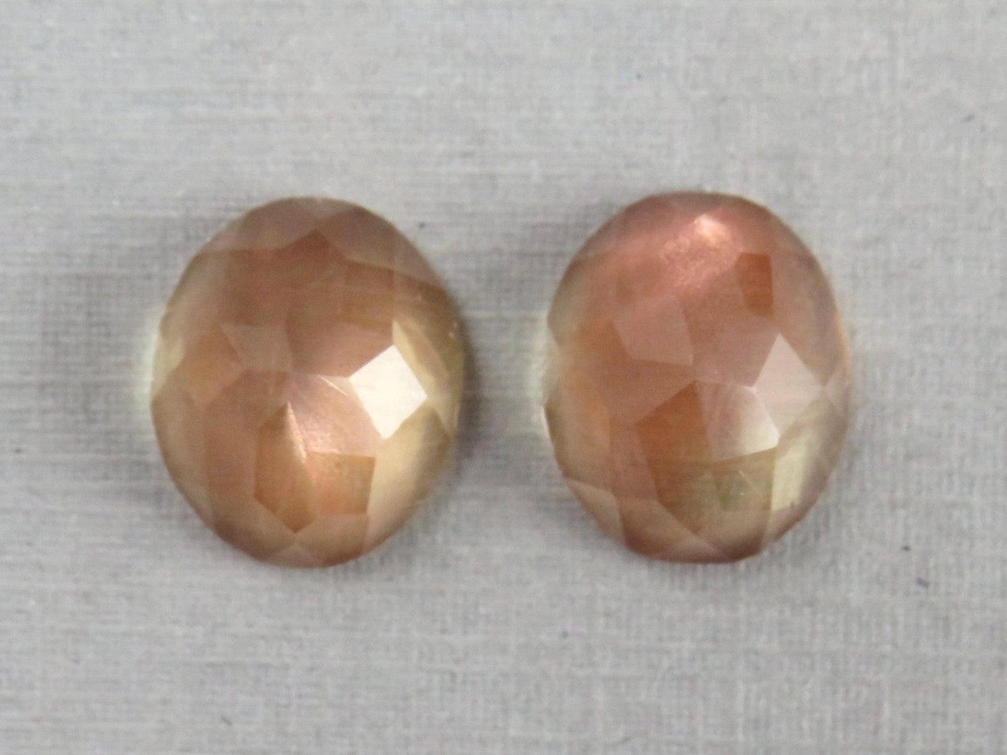 12x10 Oregon Sunstone Pair with Schiller | Oval Rose Cut Cabochons | 9 carats | USA | OSR129 - Gem Enthusiast