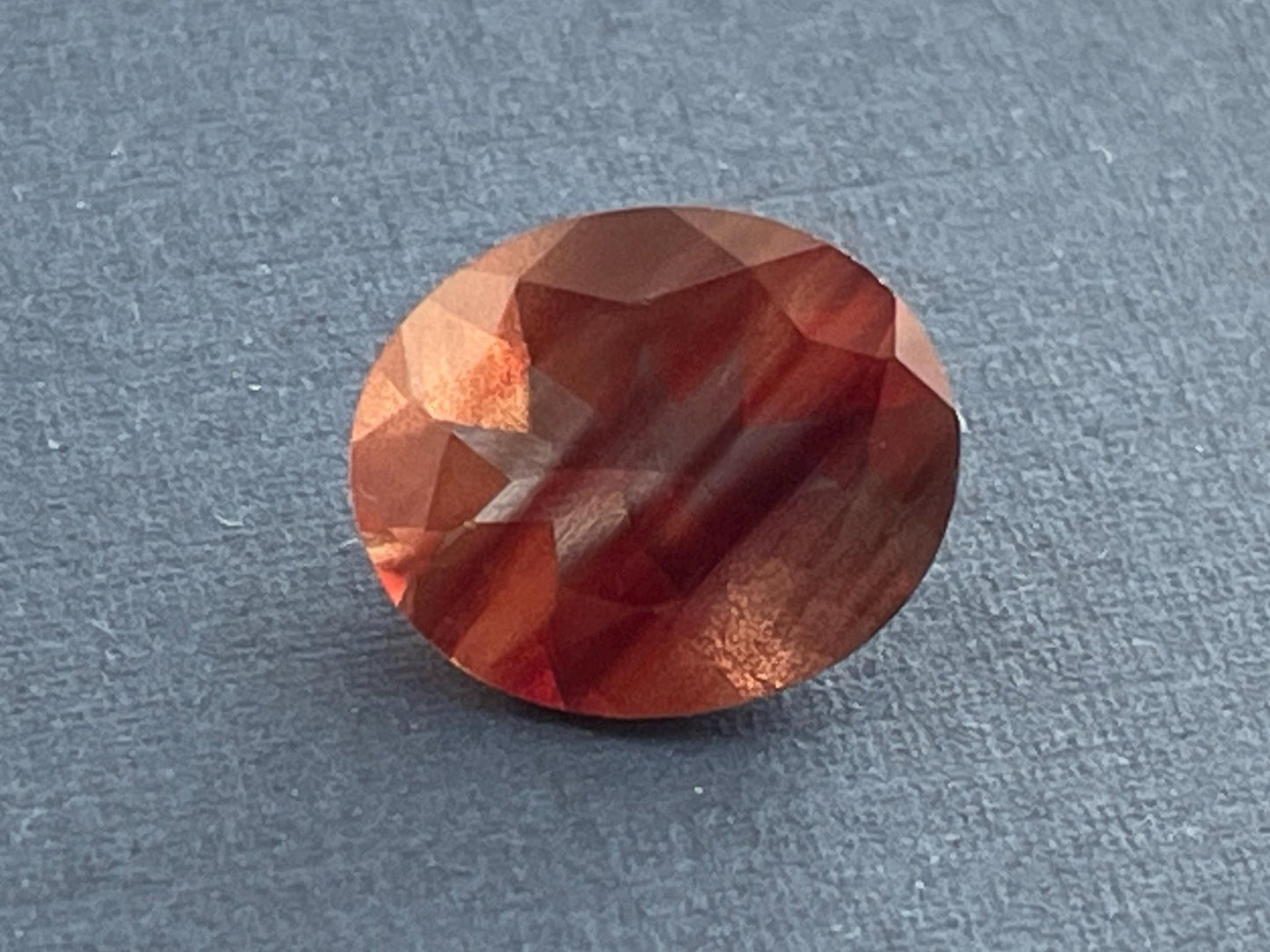 12x10 Red Oregon Sunstone Oval Faceted Gemstone with Schiller | 3.9 carats | OSF165 - Oregon Sunstone - Gem Enthusiast