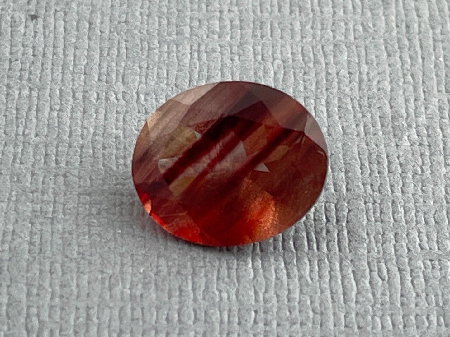 12x10 Red Oregon Sunstone Oval Faceted Gemstone with Schiller | 3.9 carats | OSF165 - Oregon Sunstone - Gem Enthusiast