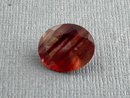 12x10 Red Oregon Sunstone Oval Faceted Gemstone with Schiller | 3.9 carats | OSF165 - Oregon Sunstone - Gem Enthusiast