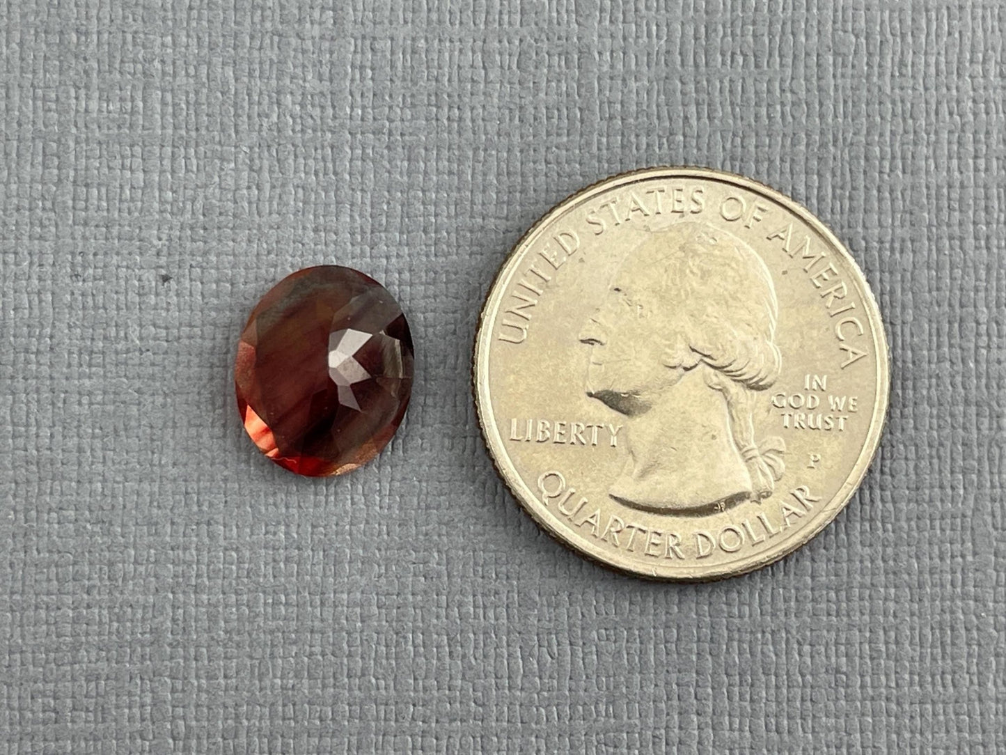 12x10 Red Oregon Sunstone Oval Faceted Gemstone with Schiller | 3.9 carats | OSF165 - Oregon Sunstone - Gem Enthusiast