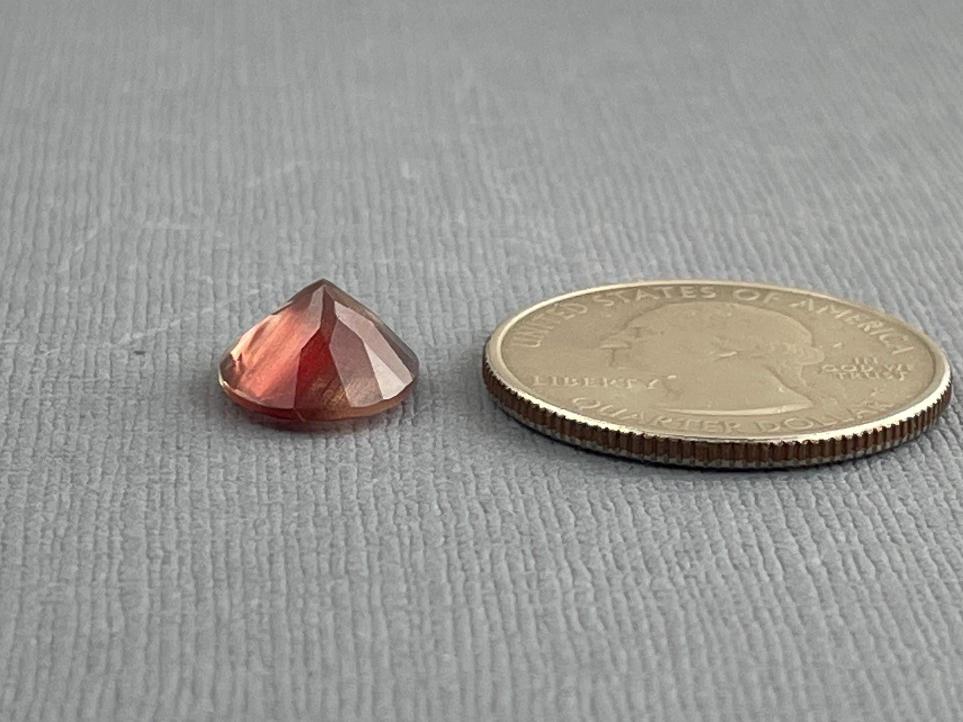 12x10 Red Oregon Sunstone Oval Faceted Gemstone with Schiller | 3.9 carats | OSF165 - Oregon Sunstone - Gem Enthusiast