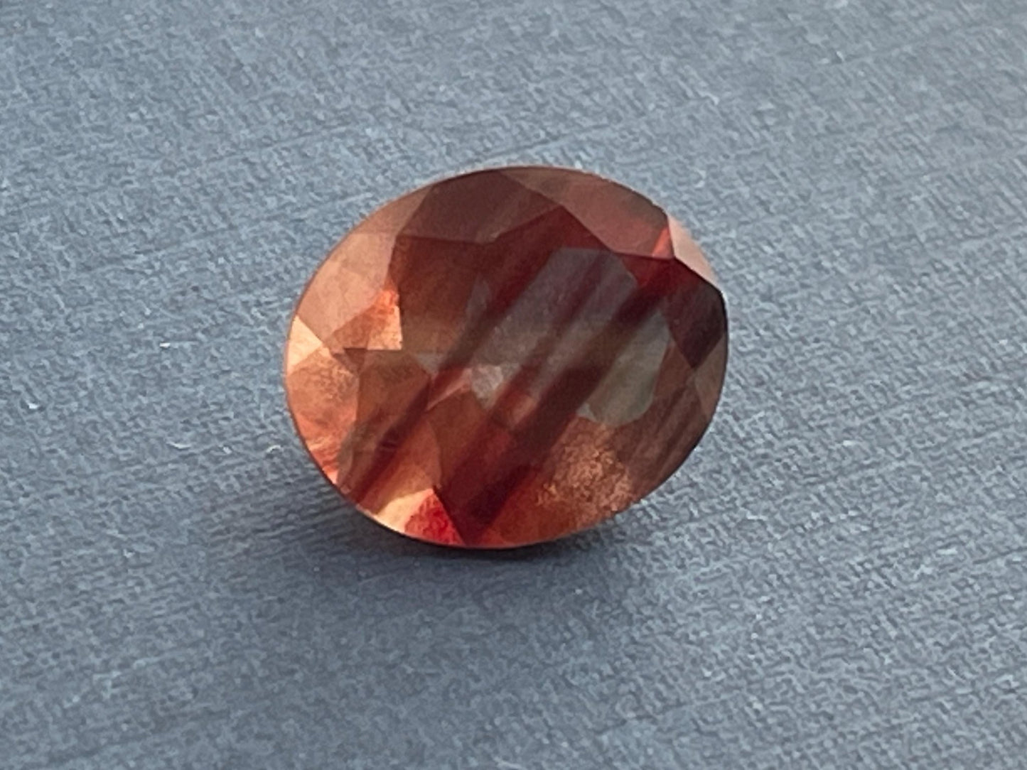 12x10 Red Oregon Sunstone Oval Faceted Gemstone with Schiller | 3.9 carats | OSF165 - Oregon Sunstone - Gem Enthusiast