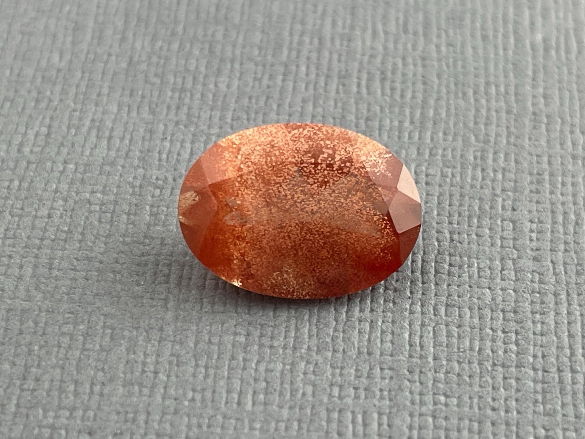 14x10 Red Oregon Sunstone Oval Gemstone with Schiller | 5.25 carats | OSF154 - Oregon Sunstone - Gem Enthusiast