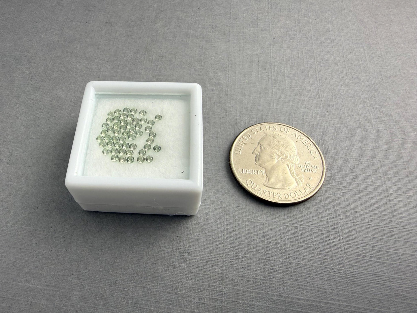 1.7mm Light Green Sapphire | 10 Stone Lot | Natural Faceted Gemstones - Gem Enthusiast