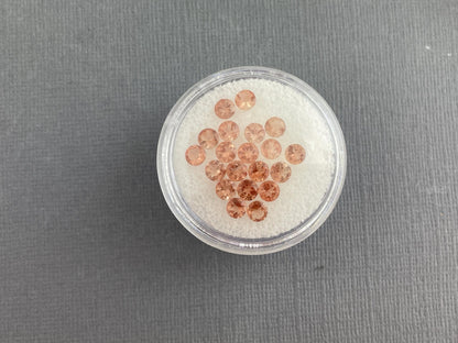 3.5 mm Oregon Sunstones Faceted Round Gemstones | Red, Medium or Light - Gem Enthusiast