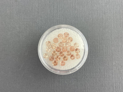 3.5 mm Oregon Sunstones Faceted Round Gemstones | Red, Medium or Light - Gem Enthusiast