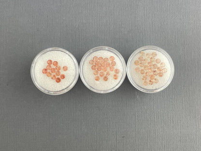 3.5 mm Oregon Sunstones Faceted Round Gemstones | Red, Medium or Light - Gem Enthusiast