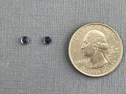 3.5 mm Pair Platinum Blue Spinel Faceted Round | Natural Gemstone | SL102 - Spinel - Gem Enthusiast