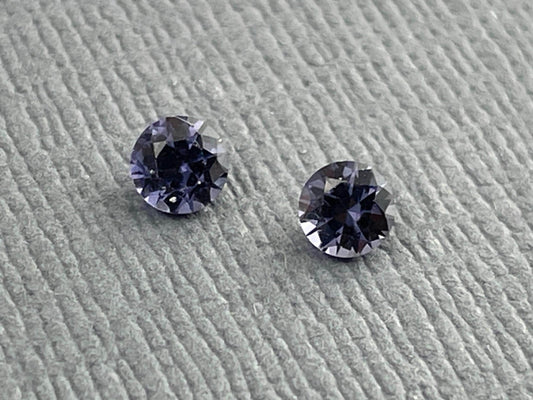 3.5 mm Pair Platinum Blue Spinel Faceted Round | Natural Gemstone | SL102 - Spinel - Gem Enthusiast