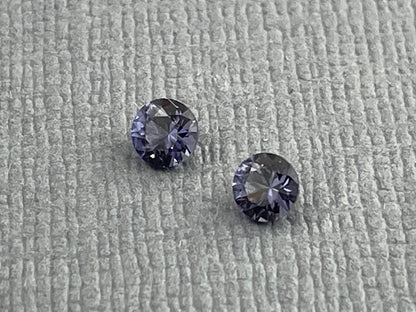 3.5 mm Pair Platinum Blue Spinel Faceted Round | Natural Gemstone | SL102 - Spinel - Gem Enthusiast