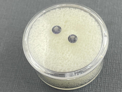 3.5 mm Pair Platinum Blue Spinel Faceted Round | Natural Gemstone | SL102 - Spinel - Gem Enthusiast
