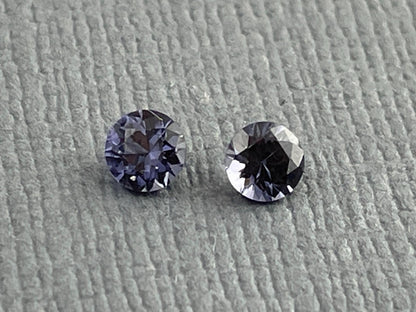3.5 mm Pair Platinum Blue Spinel Faceted Round | Natural Gemstone | SL102 - Spinel - Gem Enthusiast