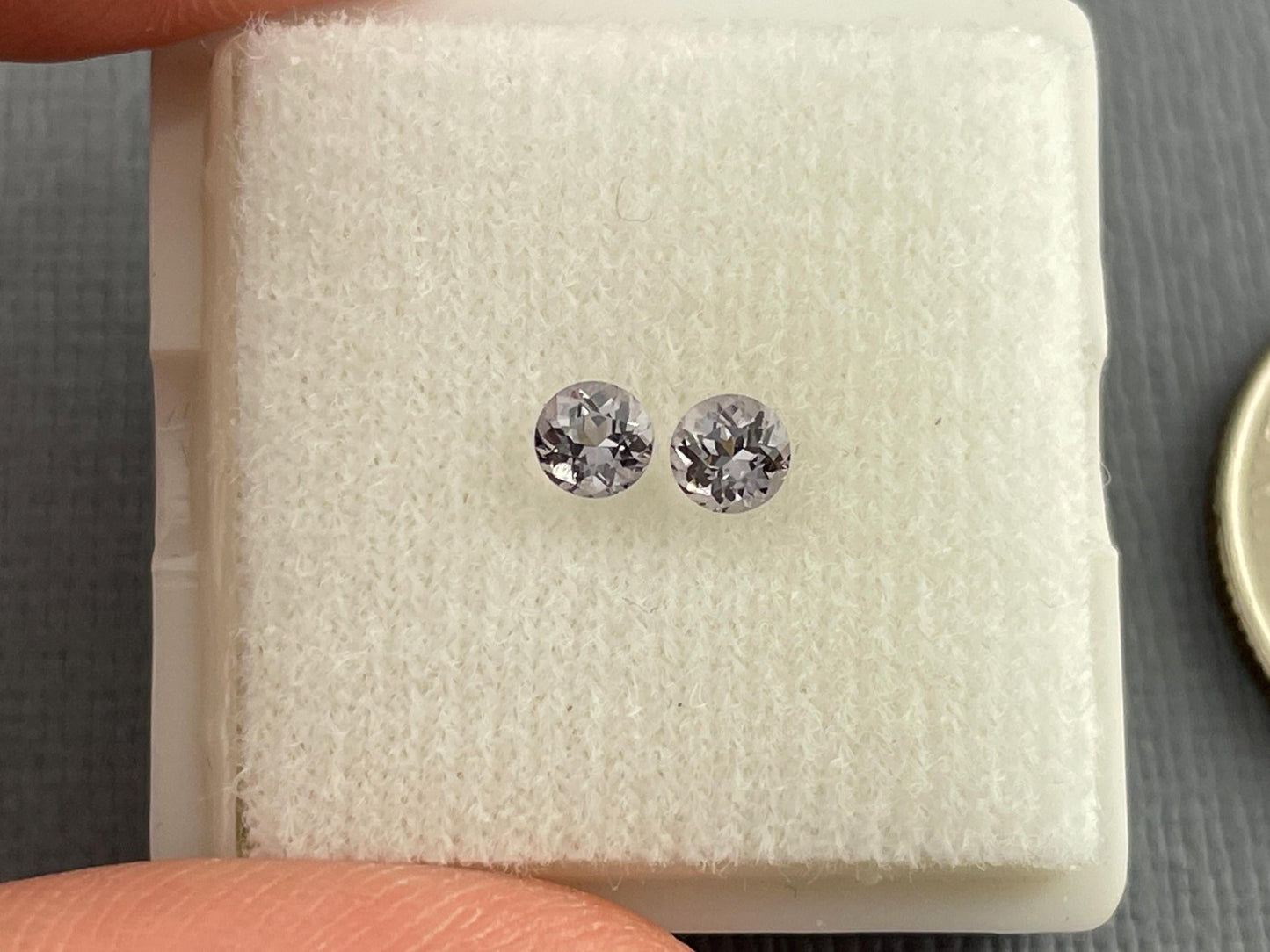 3.5 mm Pair Platinum Spinel Faceted Round | Natural Gemstone | SL115 - Gem Enthusiast