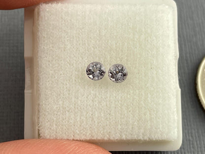 3.5 mm Pair Platinum Spinel Faceted Round | Natural Gemstone | SL115 - Gem Enthusiast
