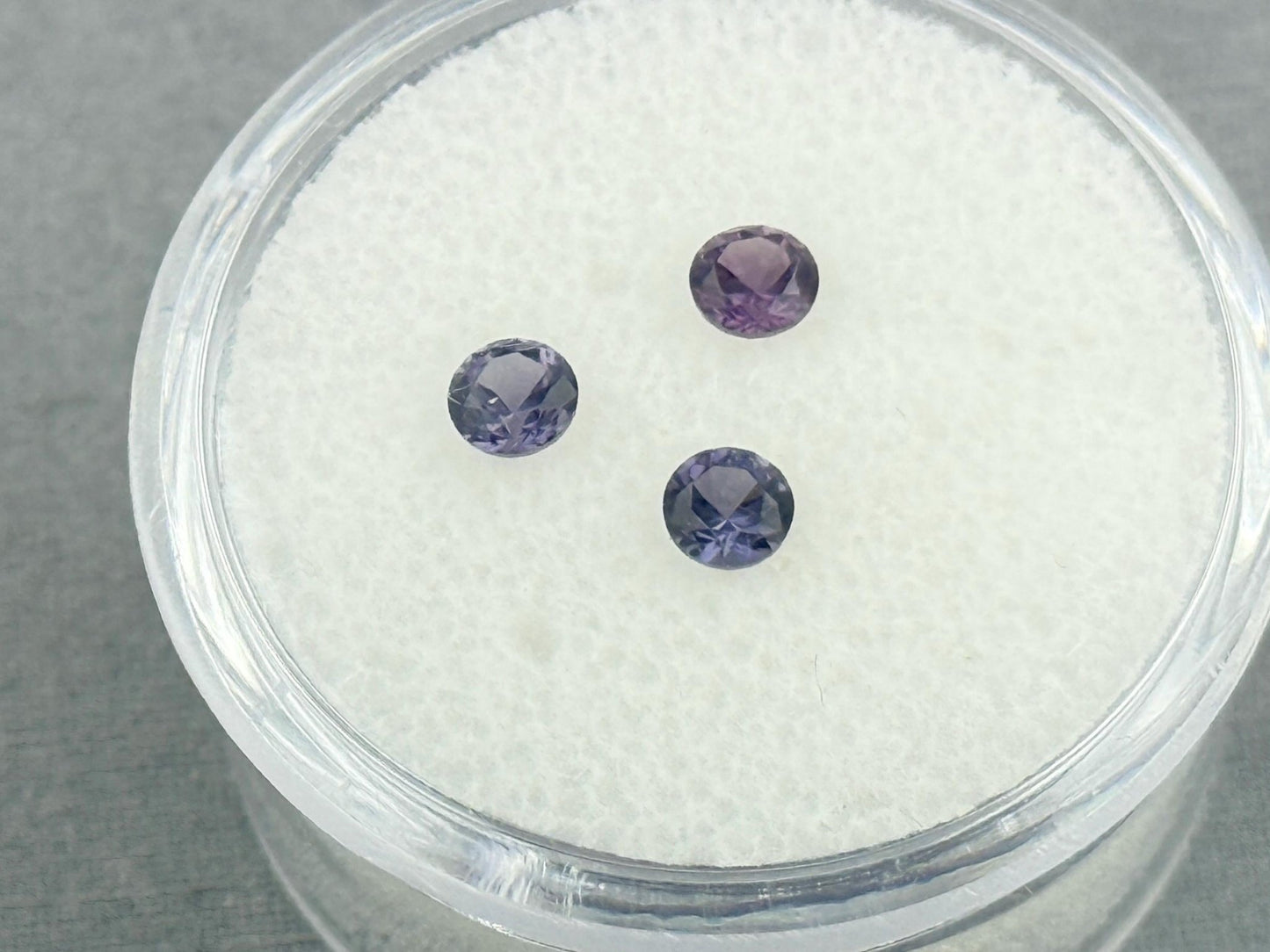 3.5 mm Purple Blue Spinel Trio Faceted Round | Natural Gemstone | SL117 - Spinel - Gem Enthusiast