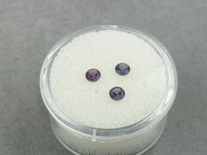 3.5 mm Purple Blue Spinel Trio Faceted Round | Natural Gemstone | SL117 - Spinel - Gem Enthusiast
