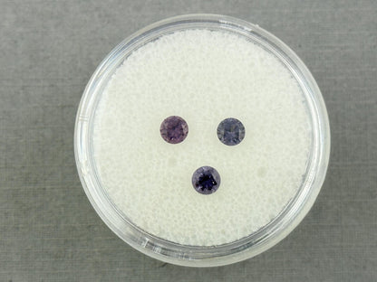 3.5 mm Purple Blue Spinel Trio Faceted Round | Natural Gemstone | SL117 - Spinel - Gem Enthusiast