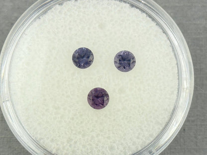 3.5 mm Purple Blue Spinel Trio Faceted Round | Natural Gemstone | SL117 - Spinel - Gem Enthusiast