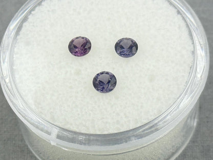 3.5 mm Purple Blue Spinel Trio Faceted Round | Natural Gemstone | SL117 - Spinel - Gem Enthusiast
