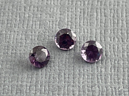 3.5 mm Purple Spinel Trio Faceted Round | Natural Gemstone | SL101 - Spinel - Gem Enthusiast