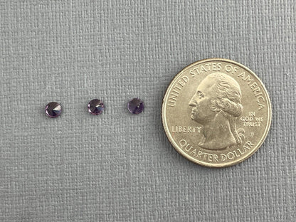 3.5 mm Purple Spinel Trio Faceted Round | Natural Gemstone | SL101 - Spinel - Gem Enthusiast