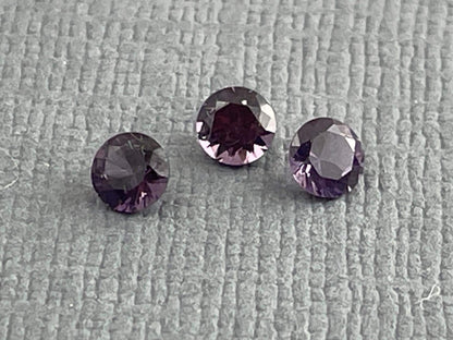 3.5 mm Purple Spinel Trio Faceted Round | Natural Gemstone | SL101 - Spinel - Gem Enthusiast
