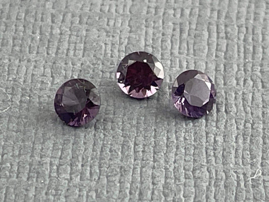 3.5 mm Purple Spinel Trio Faceted Round | Natural Gemstone | SL101 - Spinel - Gem Enthusiast