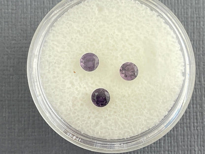 3.5 mm Purple Spinel Trio Faceted Round | Natural Gemstone | SL101 - Spinel - Gem Enthusiast