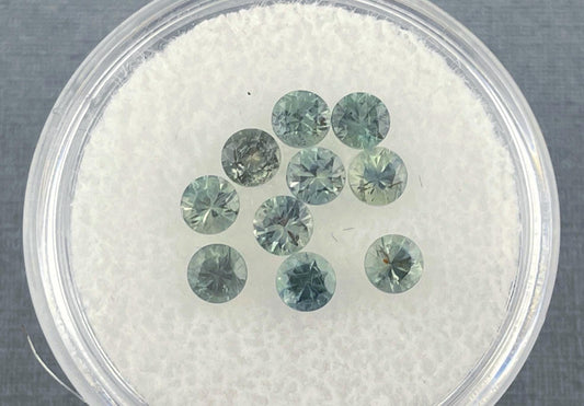 3.5mm Montana Sapphire: Green Round Brilliant Loose Gemstone, Per Stone - Gem Enthusiast