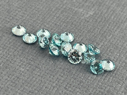 3mm Blue Zircon Faceted Round Gemstone | Brilliant Cut | Heat Treated - Gem Enthusiast