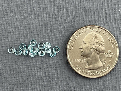3mm Blue Zircon Faceted Round Gemstone | Brilliant Cut | Heat Treated - Gem Enthusiast