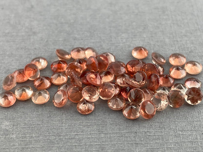 3mm Oregon Sunstones Faceted Round Gemstones | Medium or Light - Gem Enthusiast