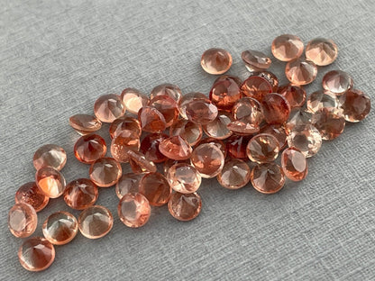 3mm Oregon Sunstones Faceted Round Gemstones | Medium or Light - Gem Enthusiast