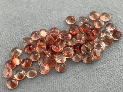 3mm Oregon Sunstones Faceted Round Gemstones | Medium or Light - Gem Enthusiast